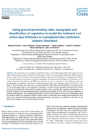 Using ground-penetrating radar, topography and classification of vegetation to model the sediment and active layer thickness in a periglacial lake catchment, western Greenland