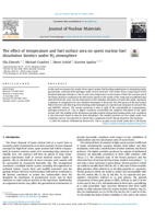 The effect of temperature and fuel surface area on spent nuclear fuel dissolution kinetics under H2 atmosphere