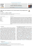 Alpha dose rate calculations for UO2 based materials using stopping power models