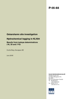 Hydrochemical logging in KLX04. Results from isotope determinations (3H, dD and d18O). Oskarshamn site investigation