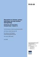 Description of climate, surface hydrology, and near-surface hydrogeology. Preliminary site description Forsmark area - version 1.2