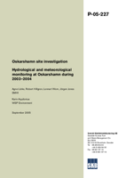 Hydrological and meteorological monitoring at Oskarshamn during 2003-2004. Oskarshamn site investigation