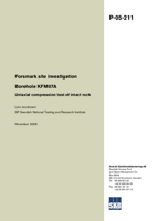 Borehole KFM07A. Uniaxial compression test of intact rock. Forsmark site investigation