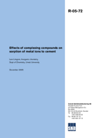 Effects of complexing compounds on sorption of metal ions to cement