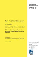 DECOVALEX. Drill hole KF0066A01 and KF0069A01. Determination of porosity by water saturation and density by buoyancy technique