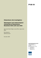 Hydrological and meteorological monitoring at Oskarshamn, November 2004 until June 2005