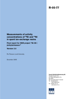 Measurements of activity concentrations of 59Ni and 63Ni in spent ion-exchange resins. Final report for SKB project 