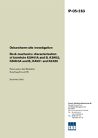 Rock mechanics characterisation of borehole KSH01A and B, KSH02, KSH03A and B, KAV01 and KLX02. Oskarshamn site investigation