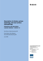 Description of climate, surface hydrology, and near-surface hydrogeology. Preliminary site description Laxemar subarea - version 1.2