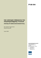 Icke-radiologisk miljöpåverkan från inkapslingsanläggning i Forsmark. Underlag till miljökonsekvensbeskrivning