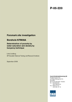 Borehole KFM08A Determination of porosity by water saturation and density by buoyancy technique. Forsmark site investigation