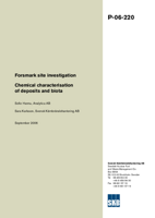 Chemical characterisation of deposits and biota. Forsmark site investigation