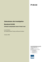 Borehole KLX08. Uniaxial compression test of intact rock. Oskarshamn site investigation