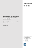 Determination and assessment of the concentration limits to be used in SR-Can