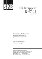 Compilation of radionuclide sorption coefficients for performance assessment