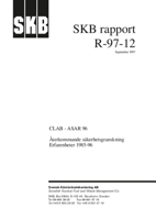 CLAB - ASAR 96. Återkommande säkerhetsgranskning. Erfarenheter 1985-96