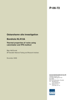 Borehole KLX12A. Thermal properties of rocks using calorimeter and TPS method. Oskarshamn site investigation