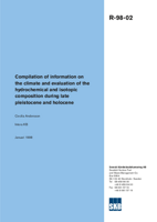 Compilation of information on the climate and evaluation of the hydrochemical and isotopic composition during Late Pleistocene and Holocene