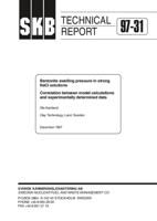 Bentonite swelling pressure in strong NaCl solutions. Correlation between model calculations and experimentally determined data