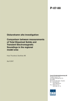 Comparison between measurements of Total Dissolved Solids and Transient Electromagnetic Soundings in the regional model area. Oskarshamn site investigation