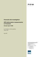 GPS deformation measurements in Forsmark. Annual report 2006. Forsmark site investigation