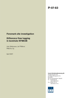 Difference flow logging in borehole KFM02B