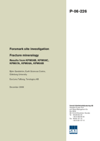 Fracture mineralogy. Results from KFM06B, KFM06C, KFM07A, KFM08A, KFM08B. Forsmark site investigation