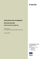 Drill hole KLX13A. Indirect tensile strength test. Oskarshamn site investigation