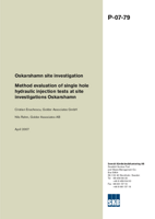 Method evaluation of single hole hydraulic injection tests at site investigations Oskarshamn. Oskarshamn site investigation