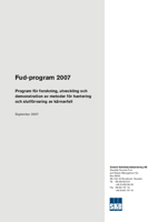 Fud-program 2007. Program för forskning, utveckling och demonstration av metoder för hantering och slutförvaring av kärnavfall