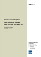 Hydro monitoring program. Report for October 2006 - March 2007. Forsmark site investigation