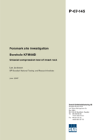 Borehole KFM08D. Uniaxial compression test of intact rock. Forsmark site investigation