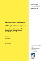 LTDE Long-Term Diffusion Experiment. Hydraulic conditions of the LTDE experimental volume - results from Pre-Tests 0.1 - 6