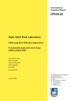 LTDE Long-Term Diffusion Experiment. Functionality tests with short-lived radionuclides 2005