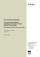 Transient electromagnetic soundings at Forsmark and the regional surroundings. Estimations of depth to saline groundwater. Forsmark site investigation