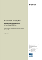 Single-hole hydraulic tests in borehole KFM11A. Forsmark site investigation