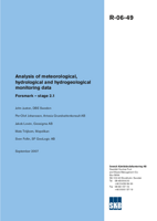 Analysis of meteorological, hydrological and hydrogeologial monitoring data. Forsmark - stage 2.1