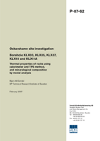 Borehole KLX03, KLX05, KLX07, KLX10 and KLX11A. Thermal properties of rocks using calorimeter and TPS method, and mineralogical composition by modal analysis. Oskarshamn site investigation