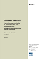 Hydrochemical monitoring of percussion- and core drilled boreholes. Results from water sampling and analyses during 2006