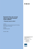 Equivalent flow rate concept used in near field transport model COMP 23 Proposed values for SR 97