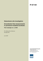 Groundwater flow measurements in permanent installed boreholes. Test campaign no. 2, 2006