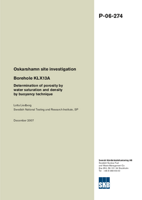 Borehole KLX13A. Determination of porosity by water saturation and density by buoyancy technique. Oskarshamn site investigation