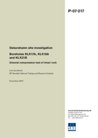 Boreholes KLX17A, KLX18A and KLX21B. Uniaxial compression test of intact rock. Oskarshamn site investigation