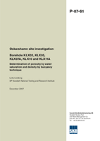 Borehole KLX03, KLX05, KLX07A, KLX10 and KLX11A. Determination of porosity by water saturation and density by buoyancy technique. Oskarshamn site investigation