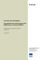 Groundwater flow measurements and SWIW tests in borehole KFM01D. Forsmark site investigation