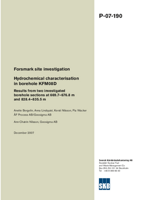 Hydrochemical characterisation in borehole KFM08D. Results from two investigated borehole sections at 669.7-676.8 m and 828.4-835.5 m. Forsmark site investigation