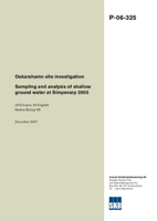 Sampling and analysis of shallow ground water at Simpevarp 2005. Oskarshamn site investigation