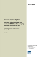 Hydraulic interference test with borehole HFM33 used as pumping borehole, November of 2007