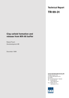 Clay colloid formation and release from MX-80 buffer.