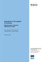 Description of the regolith at Forsmark. Site descriptive modelling SDM-Site Forsmark